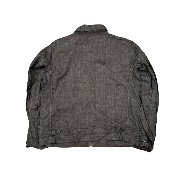 CP Company 2002 Grey Brown Zipped Cotton Overshirt - Large