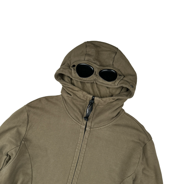 CP Company Khaki Cotton Goggle Hoodie - Medium