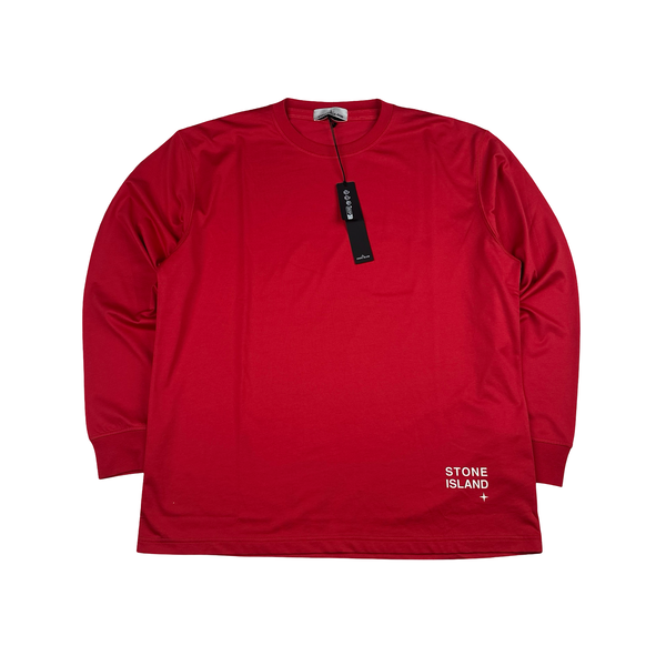Stone Island 2022 Red Spellout Longsleeve T-Shirt - XXL