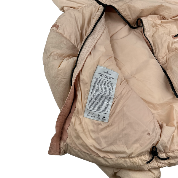 Stone Island 2022 Peach Crinkle R-NY Down Puffer Jacket - Large