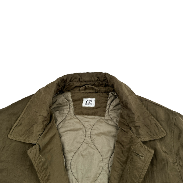 CP Company Khaki Nylon B Shimmer Lens Viewer Collared Jacket - Large