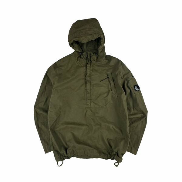 CP Company Khaki Green Quarter Zip Smock Jacket - Large