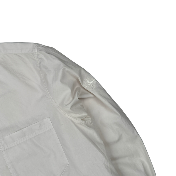 Stone Island 2019 White Quarter Buttoned Shirt - Medium