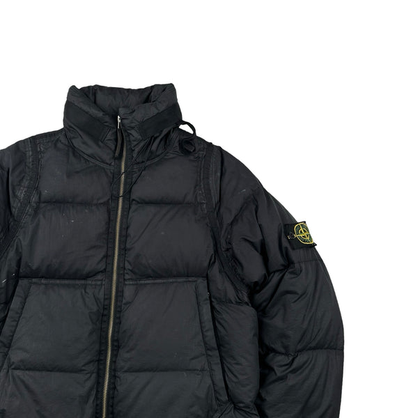 Stone Island 2007 Opaque Nylon Tela Down Mesh Badge Puffer