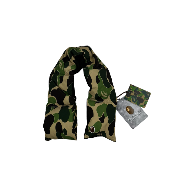 BAPE Green Down Filled Camo Scarf