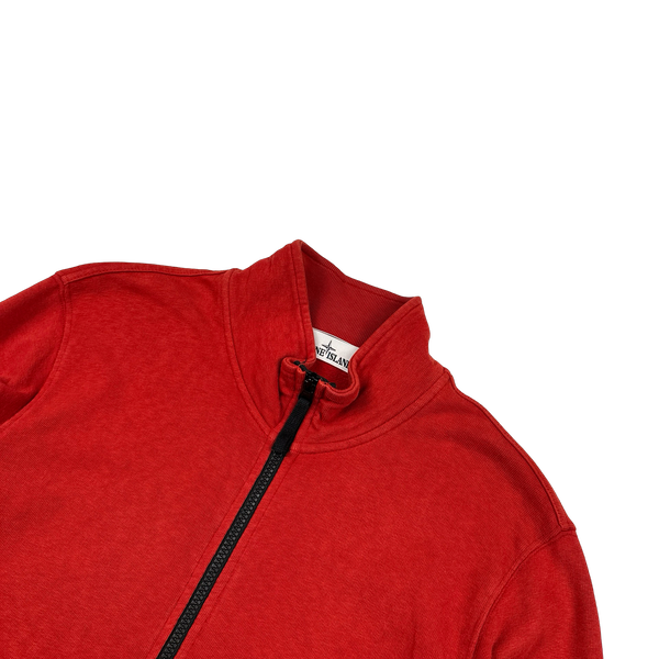 Stone Island 2014 Red Zipped Cotton Jumper - Large