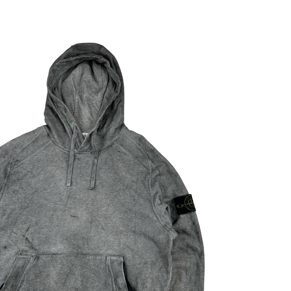 Stone Island 2020 Grey Dust Treatment Pullover Hoodie - Small