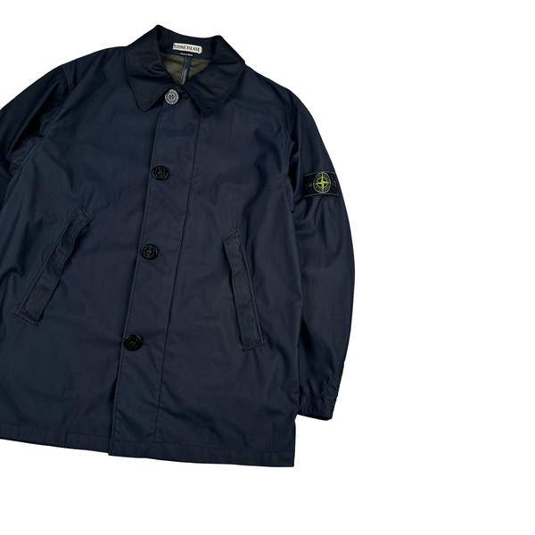 Stone Island 1995 Navy Nylam Vintage Long Jacket - Large