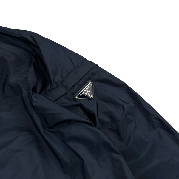 Prada Navy Nylon Triangle Logo Lightweight Jacket - XL