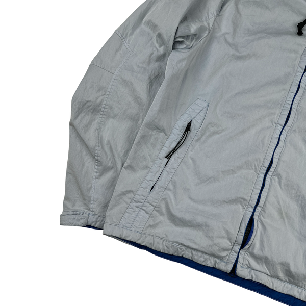 CP Company Blue Garment Dyed Raso-CP Zipped Lens View Jacket - Large
