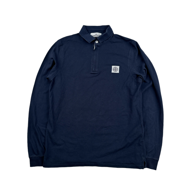 Stone Island 2017 Longsleeved Navy Poloshirt - Large