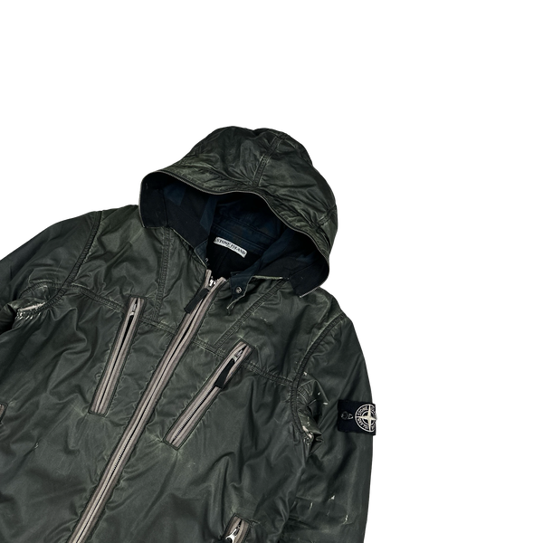 Stone Island 2010 Green Liquid Reflective Jacket - Medium