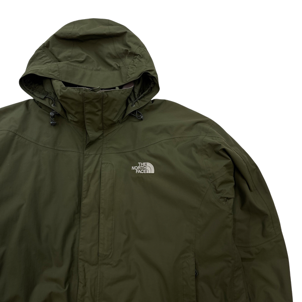 North Face Khaki Dual Layer 3 in 1 HyVent Rain Jacket - XL