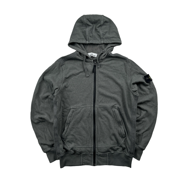 Stone Island 2020 Grey Cotton Zipped Hoodie Large