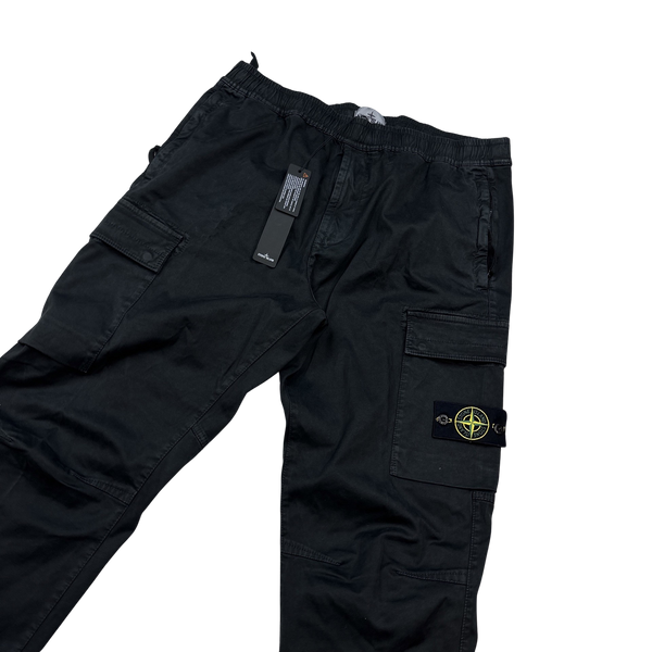 Stone Island 2022 Black RE T Cargo Trousers - 36"