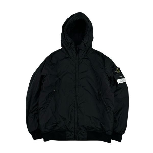 Stone Island 2024 Black Crinkle R-NY Primaloft Jacket - Medium