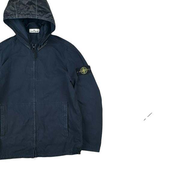 Stone Island 2021 Navy Cotton Cordura Hooded Jacket - XL