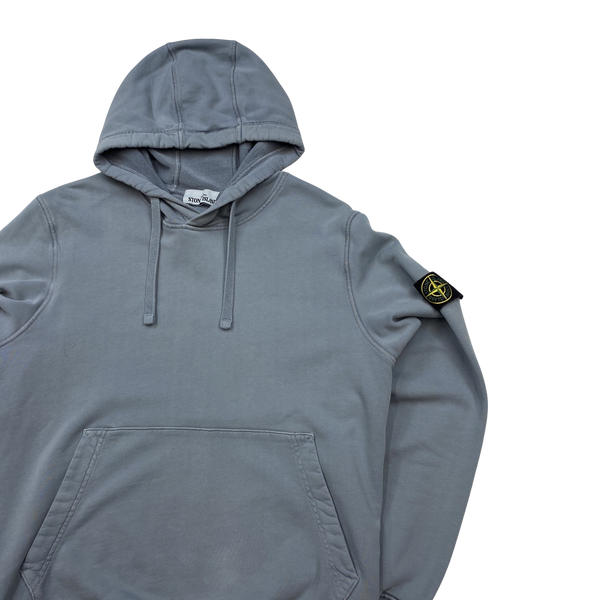 Stone Island 2021 Light Blue Pullover Hoodie - Medium