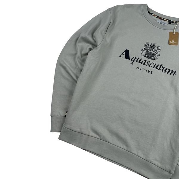 Aquascutum Grey Spellout Jumper - Medium