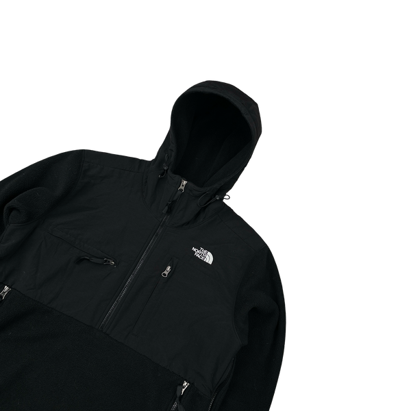 North Face Black Hooded Denali Fleece - Medium