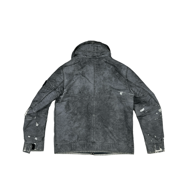 Stone Island Silver Liquid Reflective Fleece Lined Jacket - XL