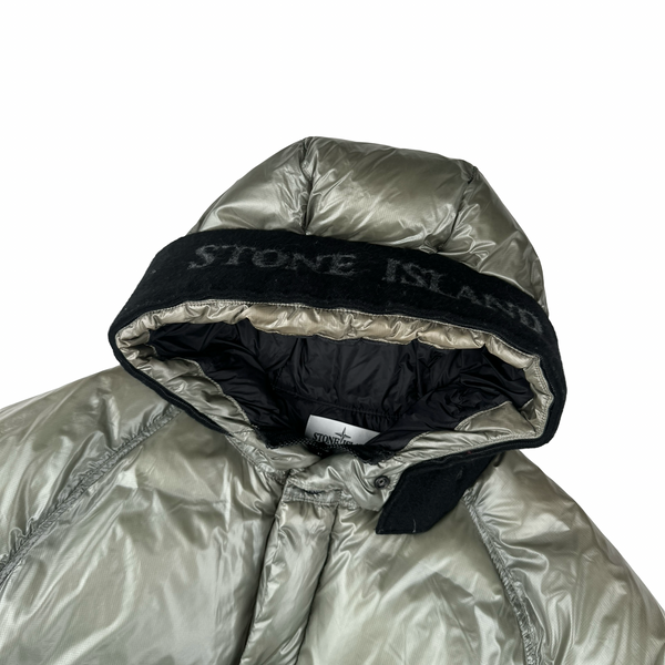 Stone Island Grey Pertex Quantum Y Down Puffer Jacket - Medium