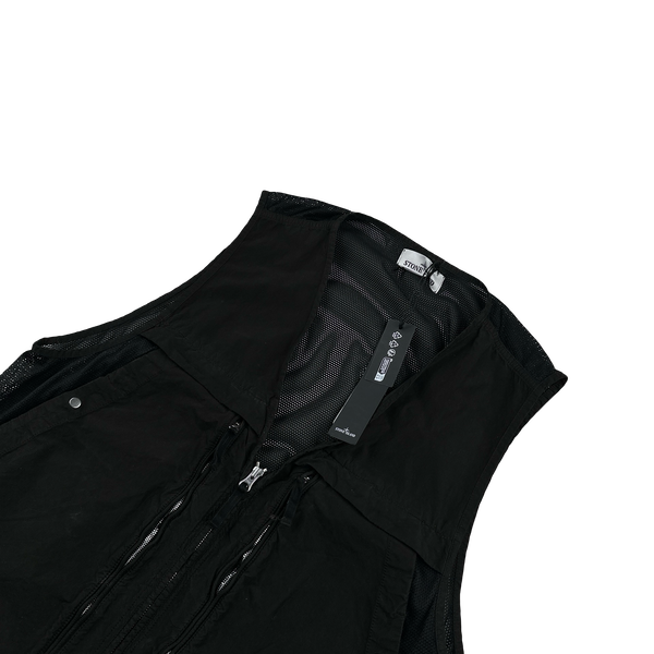 Stone Island 2024 Black David Light-TC Poly Net Gilet - Large
