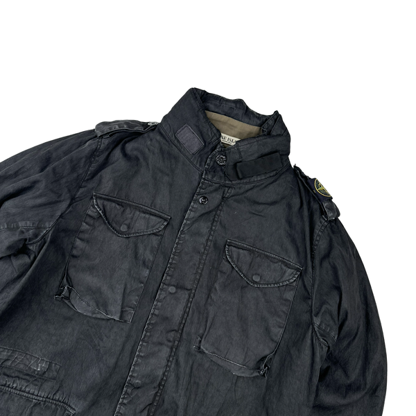 Stone Island 2006 Dutch Rope Wool Lined Cotton Long Jacket - Large