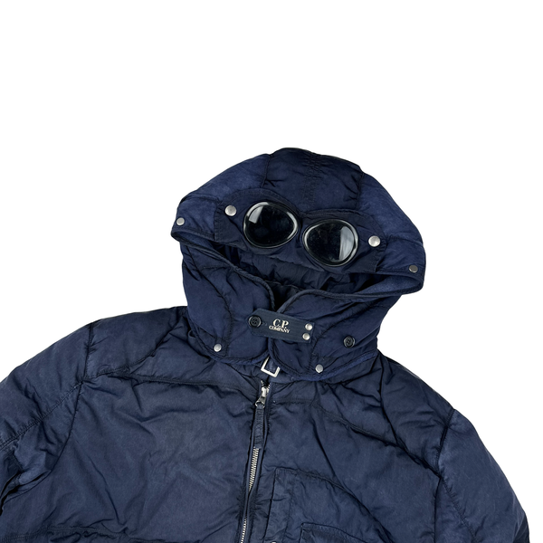 CP Company Blue Down Filled Frosted Nylon Puffer Jacket - Large