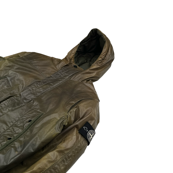 Stone Island 2011 Khaki & Yellow Colour Change Ice Down Jacket - Small