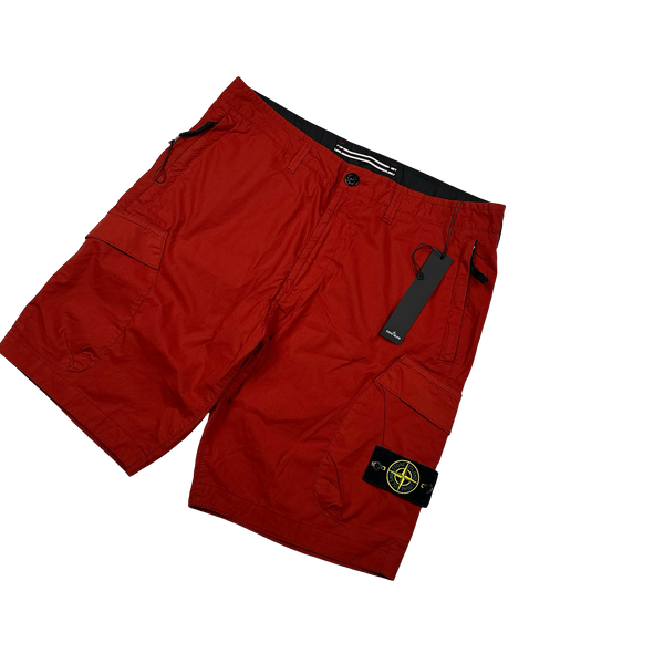 Stone Island 2019 Red Cotton Cargo Shorts - 34"