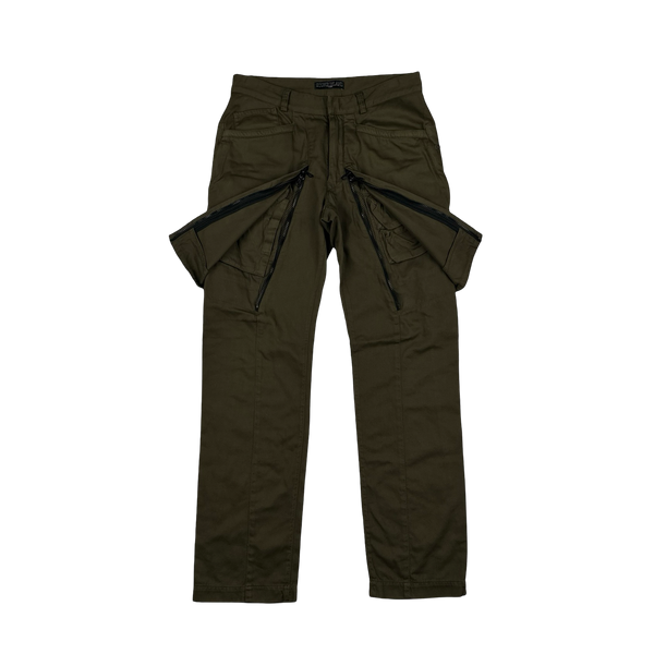 Stone Island 2010 Shadow Project Khaki Cotton Zipped Cargo Trousers - 30"