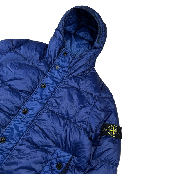 Stone Island 2012 Blue Garment Dyed Puffer Jacket - Medium