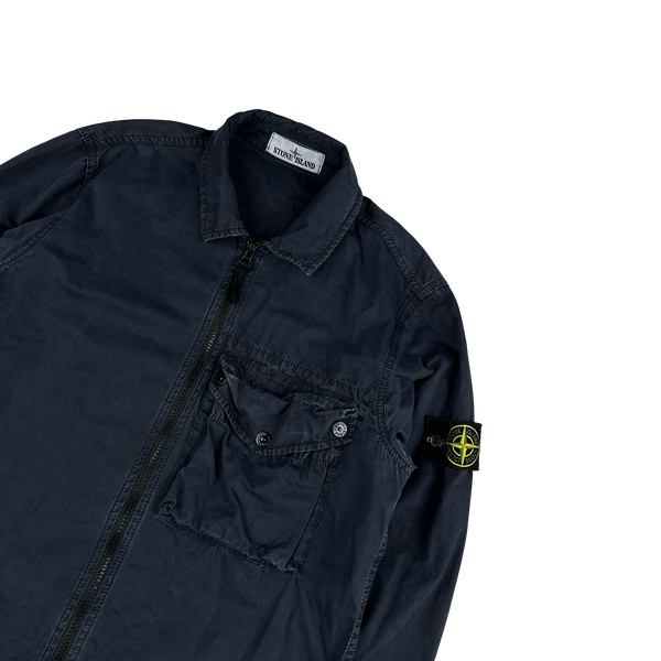 Stone Island 2021 Navy Cotton Overshirt - Small