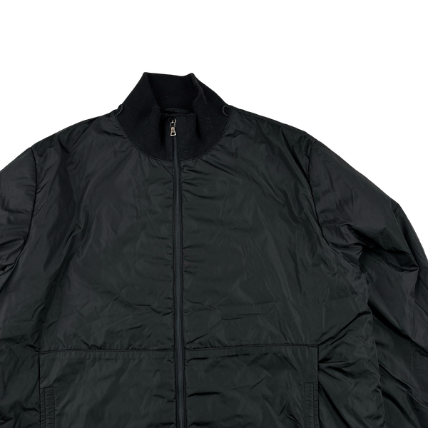Prada Black Nylon Down Padded Bomber Jacket - 3XL