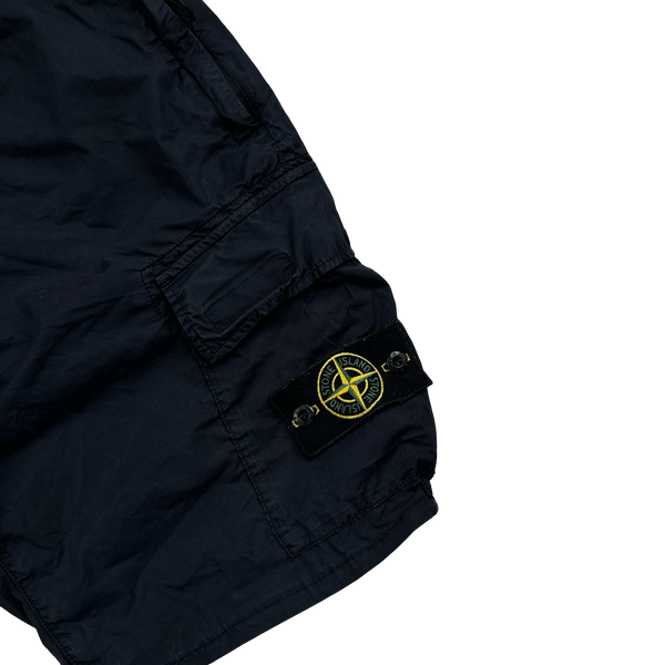 Stone Island 2021 Navy Regular Tapered Cargo Shorts - 32"