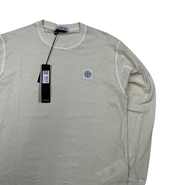Stone Island 2023 Beige Longsleeve Cotton Top - Large