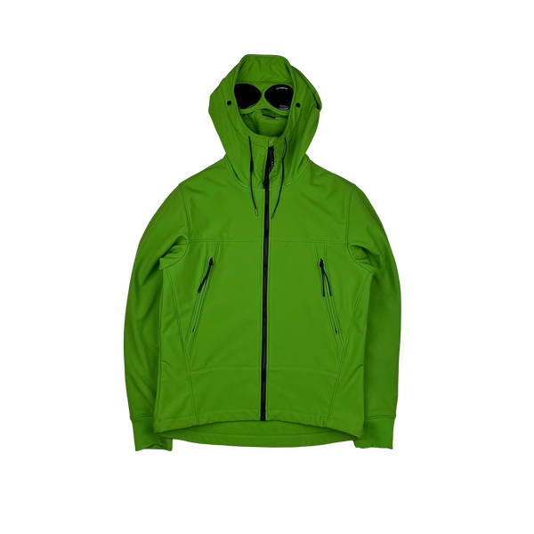 CP Company Green Fleece Lined Soft Shell Goggle Jacket - Small