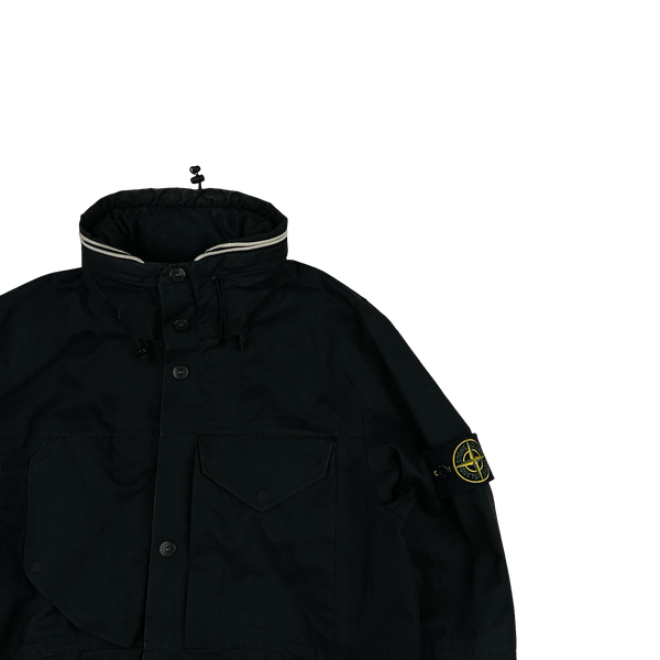 Stone Island 2007 Black Ventile Waterproof Jacket - Small