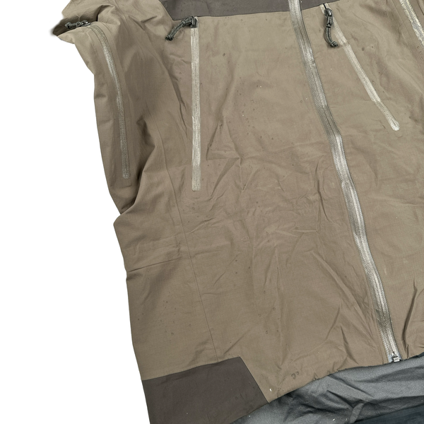 Arcteryx Brown Two Tone Gore-tex Pro Zipped Hooded Jacket - Large