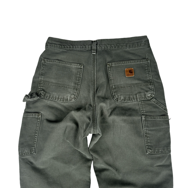Carhartt Sage Green Distressed Carpenter Cargo Trousers - 30"