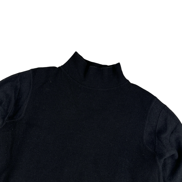 Stone Island 90s Vintage Black Wool Mock Neck Pullover Jumper - Large