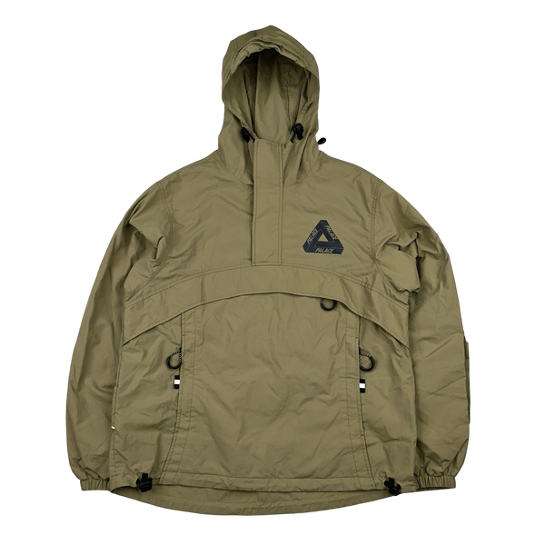 Palace SB Tan Spellout Logo Ripstop Pullover Windbreaker Jacket - Medium
