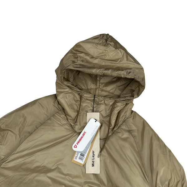 Ten C Beige Hooded Primaloft Mid Layer Puffer Hoodie Jacket - Large