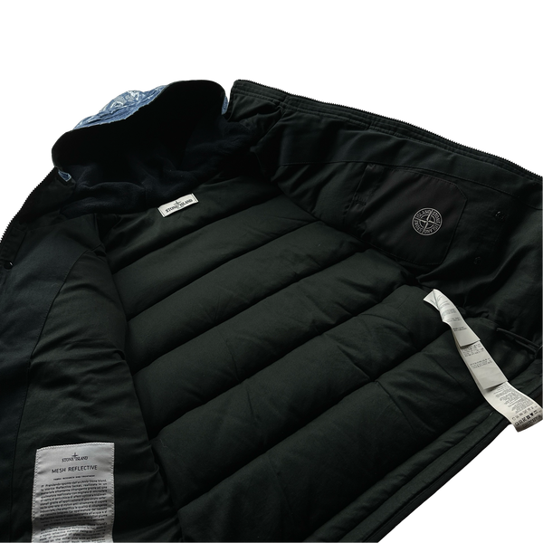 Stone Island Blue Mesh Reflective Down Jacket - Small
