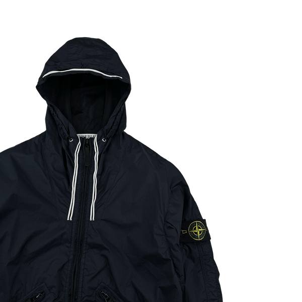 Stone Island 2011 Navy Membrana TC Hooded Rain Jacket - Small