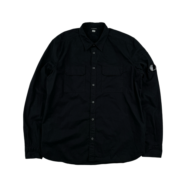 CP Company Black Garment Dyed Buttoned Shirt - XL