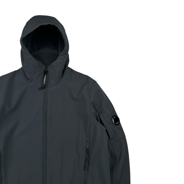 CP Company Charcoal Soft Shell R Hooded Jacket - Large