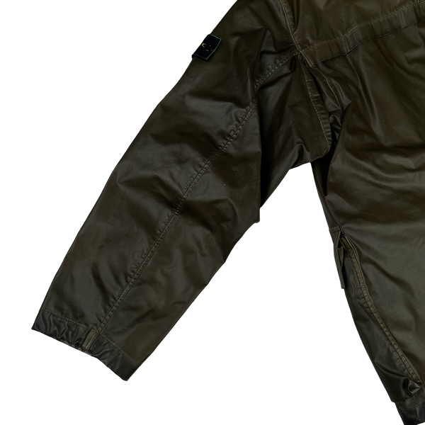Stone Island 1990s Vintage Khaki Raso Gommato Jacket - XL
