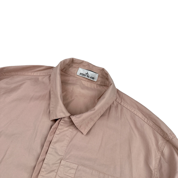 Stone Island 2025 New Season Pink Cotton Overshirt - XXL
